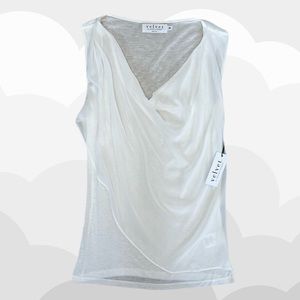 Velvet by Graham and Spencer - Scoop Neck Business Casual White Tank Blouse